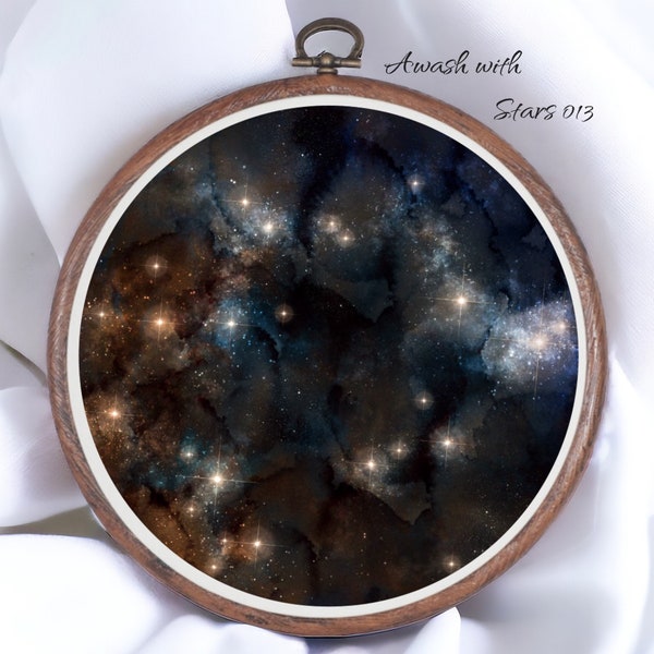 Awash with Stars 013 Aida Fabric ||  Dyed Effect || Cross Stitch Canvas || 11/14/16/18/20 Count