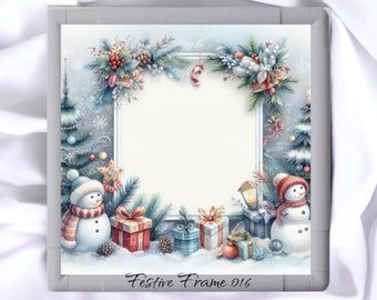 Festive Frame 016 Aida Fabric || Hand Dyed Effect || Cross Stitch Canvas || 11/14/16/18/20 Count