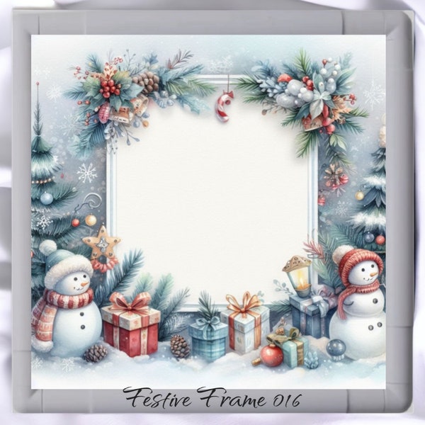 Festive Frame 016 Aida Fabric || Hand Dyed Effect || Cross Stitch Canvas || 11/14/16/18/20 Count