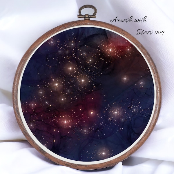 Awash with Stars 009 Aida Fabric || Dyed Effect || Cross Stitch Canvas || 11/14/16/18/20 Count