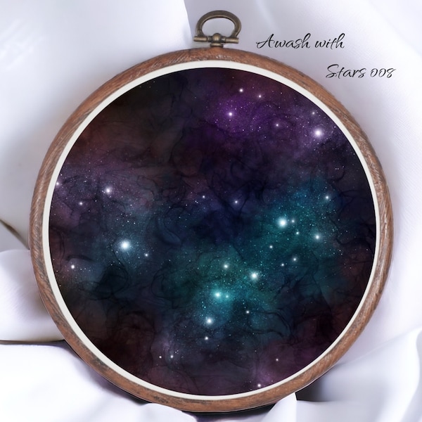 Awash with Stars 008 Aida Fabric || Dyed Effect || Cross Stitch Canvas || 11/14/16/18/20 Count