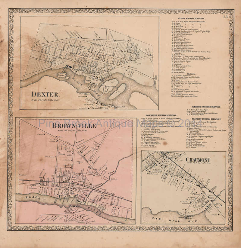 Chaumont Dexter New York Vintage Map Beers 1864 Original Etsy