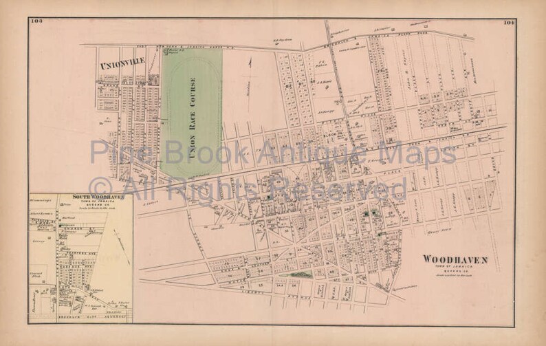 Woodhaven Freeport Queens New York Vintage Map original New Etsy
