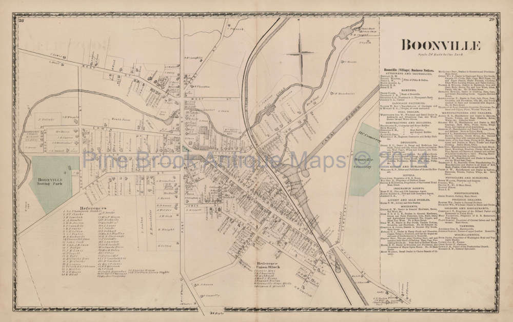 Boonville New York Antique Map Original Oneida County Decor Etsy