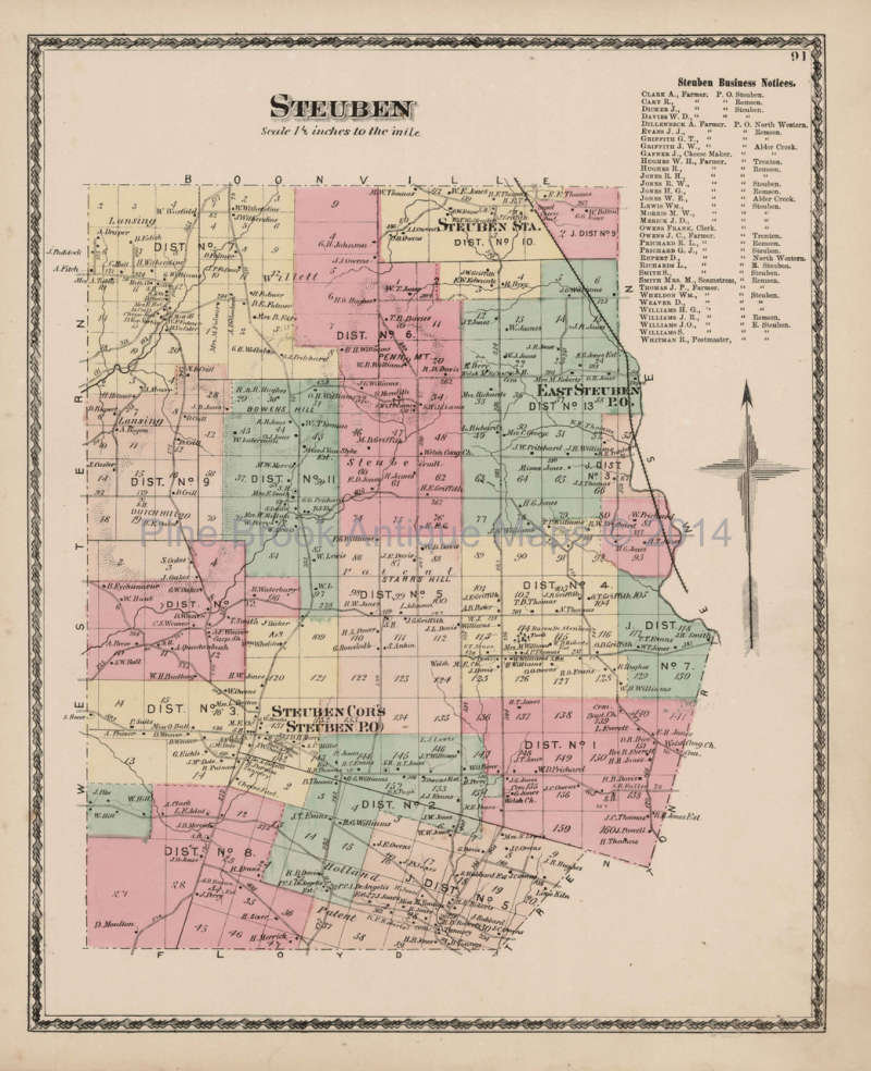 Home Décor Globes & Maps Home & Living Sangerfield New York Antique Map Authentic Oneida County