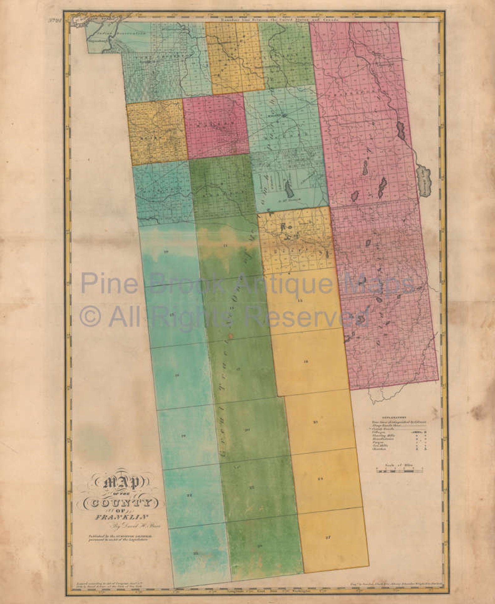 Franklin County Ny Wall Map Premium Style By Marketmaps Images and