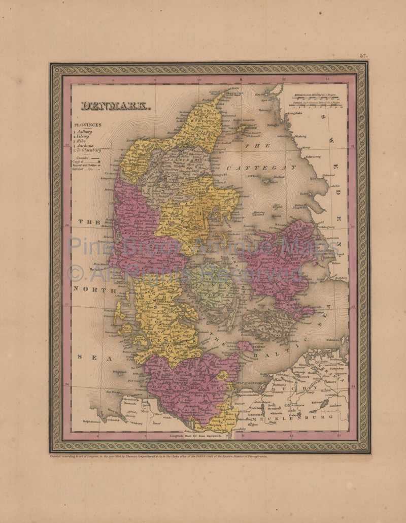 danemark Antique Map