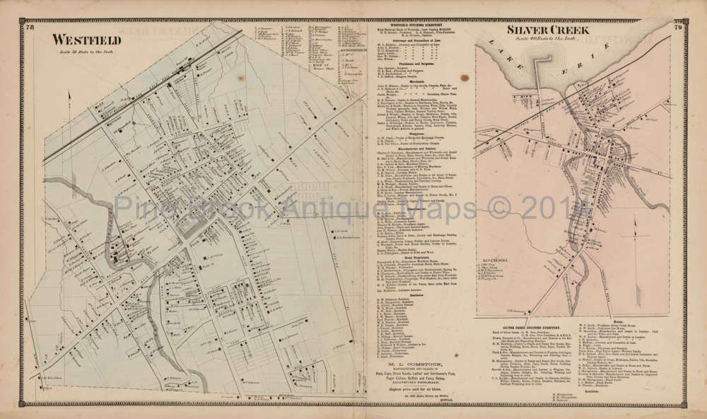 Westfield Silver Creek New York Antique Map Original Decor Etsy UK