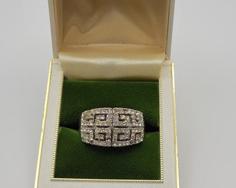 Vintage 18K Rold Gold Plated Faux Diamond Ring, Box Not Included