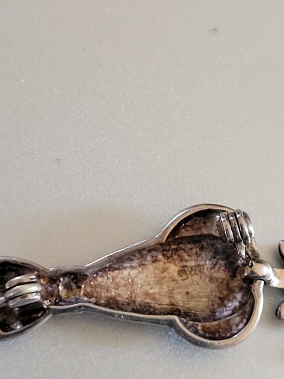 Vintage Cat Brooch / 925 Sterling Silver Cat Pin … - image 5
