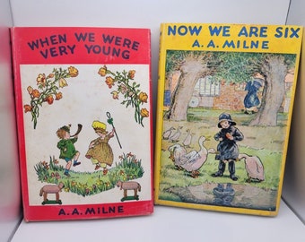 Vintage Milne Classic Children's Book Lot of 2 Hardcover with Dust Cover Story