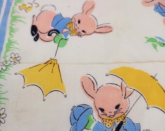 3 Vintage Hankies - Lot of 3 Assorted Vintage Handkerchiefs, Animal Hankercheifs