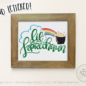 Leprechaun Printable File, Hand Lettered Print, Lucky Decor, Leprechaun Decoration, Little Leprechaun Clipart, St. Patrick&#39;s Day T-shirt