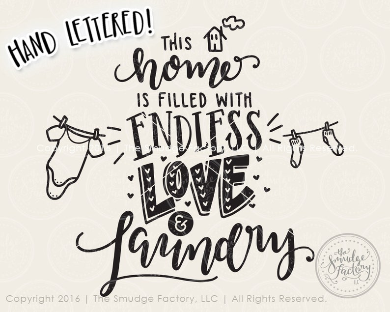 Download Laundry SVG Cut File Laundry Printable Endless Love and | Etsy
