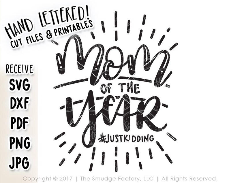 Download Mom SVG Cut File Mom Of The Year Cutting File Mommy Cut | Etsy
