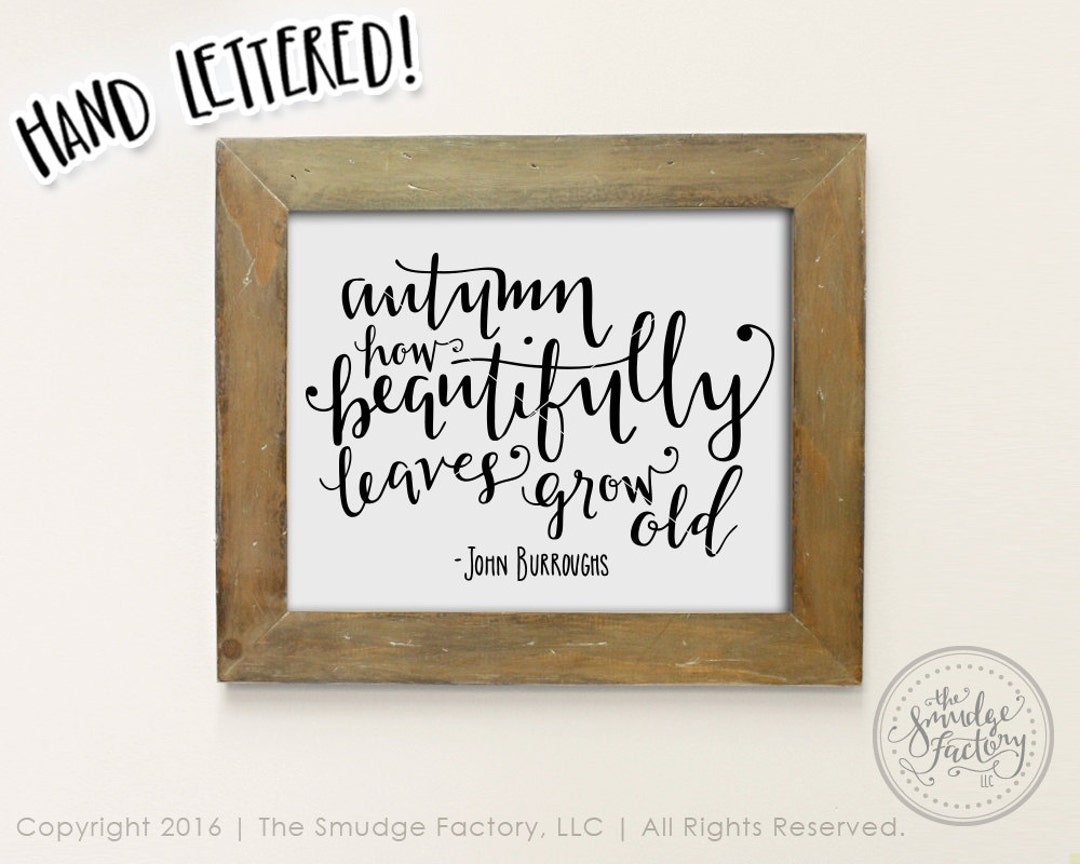 Hand Lettered Fall Printable, Autumn Leaves Quote (digital Download) - Etsy
