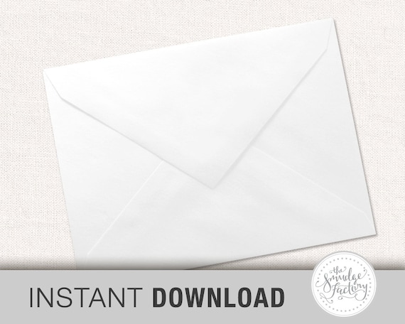 Printable Envelope, White Template, DIY Envelope, Instant Download
