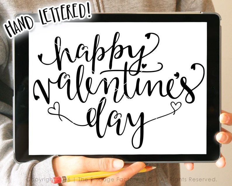 Download Happy Valentine's Day SVG Cut File Hand Lettered SVG | Etsy