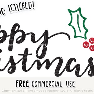 Christmas Printable File, Happy Christmas, Hand Lettered, DIY Christmas ...
