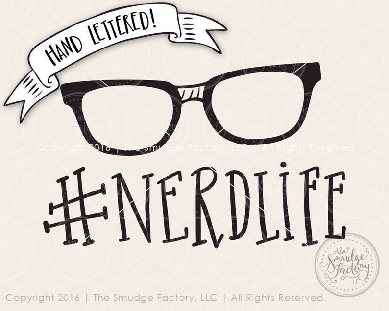 Nerd Printable Nerd Life Clipart Hand Drawn Geek DIY Print - Etsy