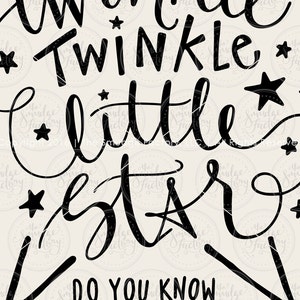 Star Printable File, Twinkle Twinkle Little Star, Baby Nursery DIY Wall ...
