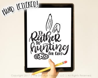 Easter Egg Hunt SVG, Hand Lettered Design (Digital Download)