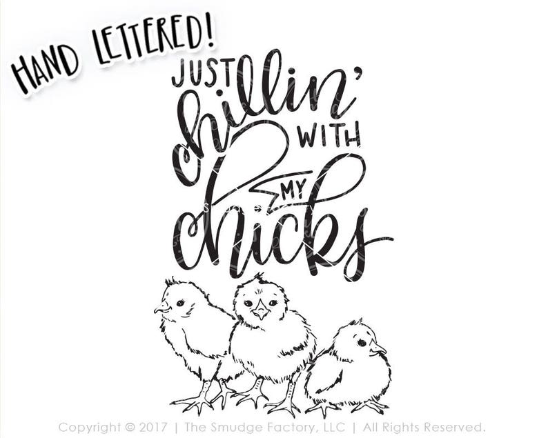 Chillin' With My Chicks Easter Print, Handlettered Calligraphy (Digital Download) image 3
