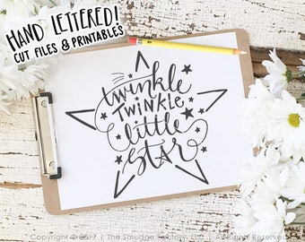 Twinkle Star SVG, handgeletterde kinderkamerkunst (digitale download)
