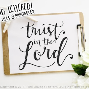 Trust In The Lord SVG, Vector Bible Verse, Silhouette, Cricut, Trust in God, Proverbs 3:5-6 SVG, Bible Verse Printable, Christian SVG