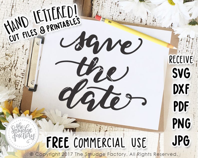 Download Save The Date SVG Cut File Handwritten Silhouette Cricut ...