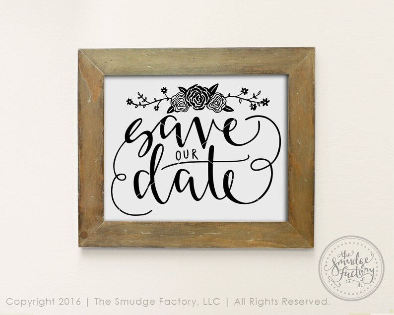 Download Save The Date SVG Cut File Handwritten Silhouette Cricut ...