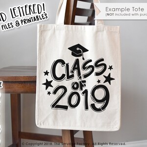 Class of 2019 SVG, Graduate SVG Cut File, Hand Lettered, Silhouette, Cricut Cut File, Graduation Party DIY Vinyl Decal, Graduation Printable