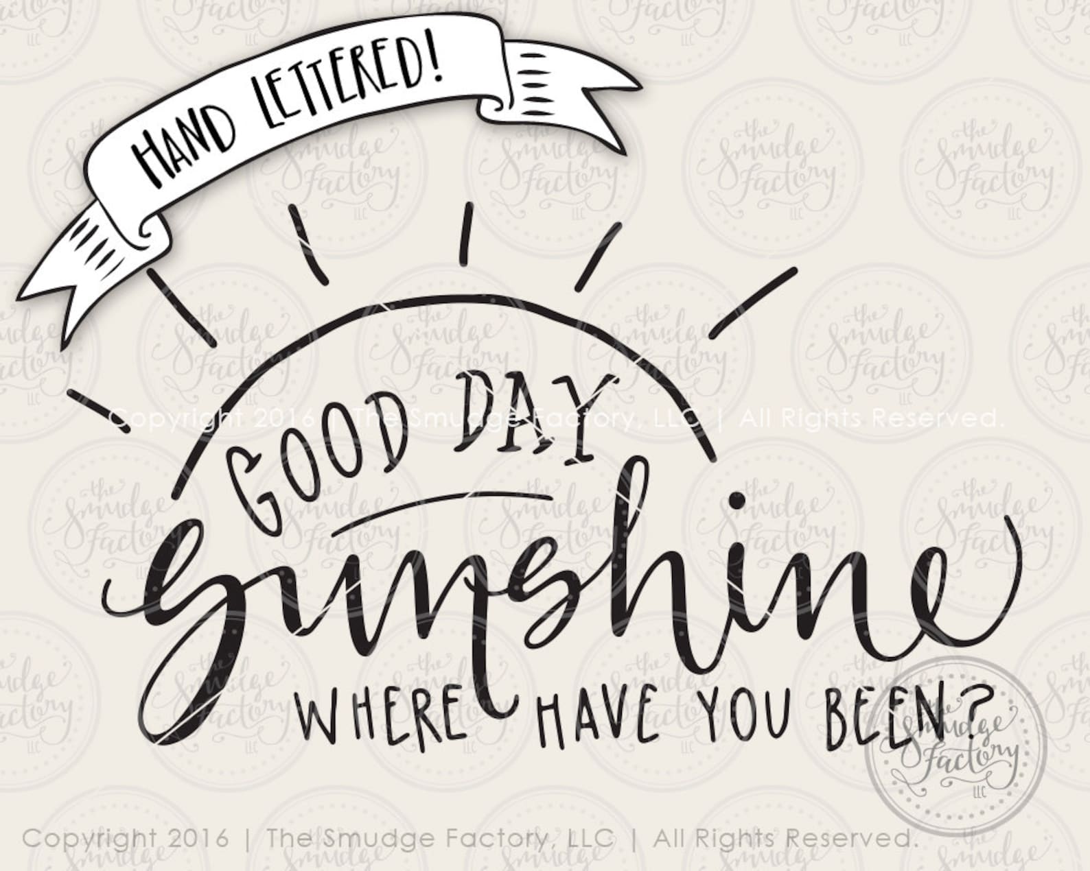 Sunshine SVG Cut File Good Morning Sunshine Hand Lettered Etsy
