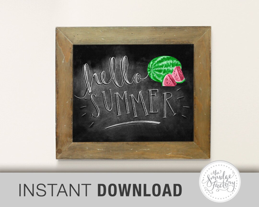 Instant Download • 8” X 10” Printable • Hello Summer • Original ...
