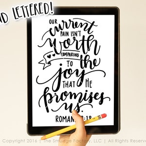 Bible Verse SVG Cut File, Romans 8:18, Hand Lettered Verse, Silhouette SVG, Cricut Explore, Infertility Awareness, Infant Loss SVG