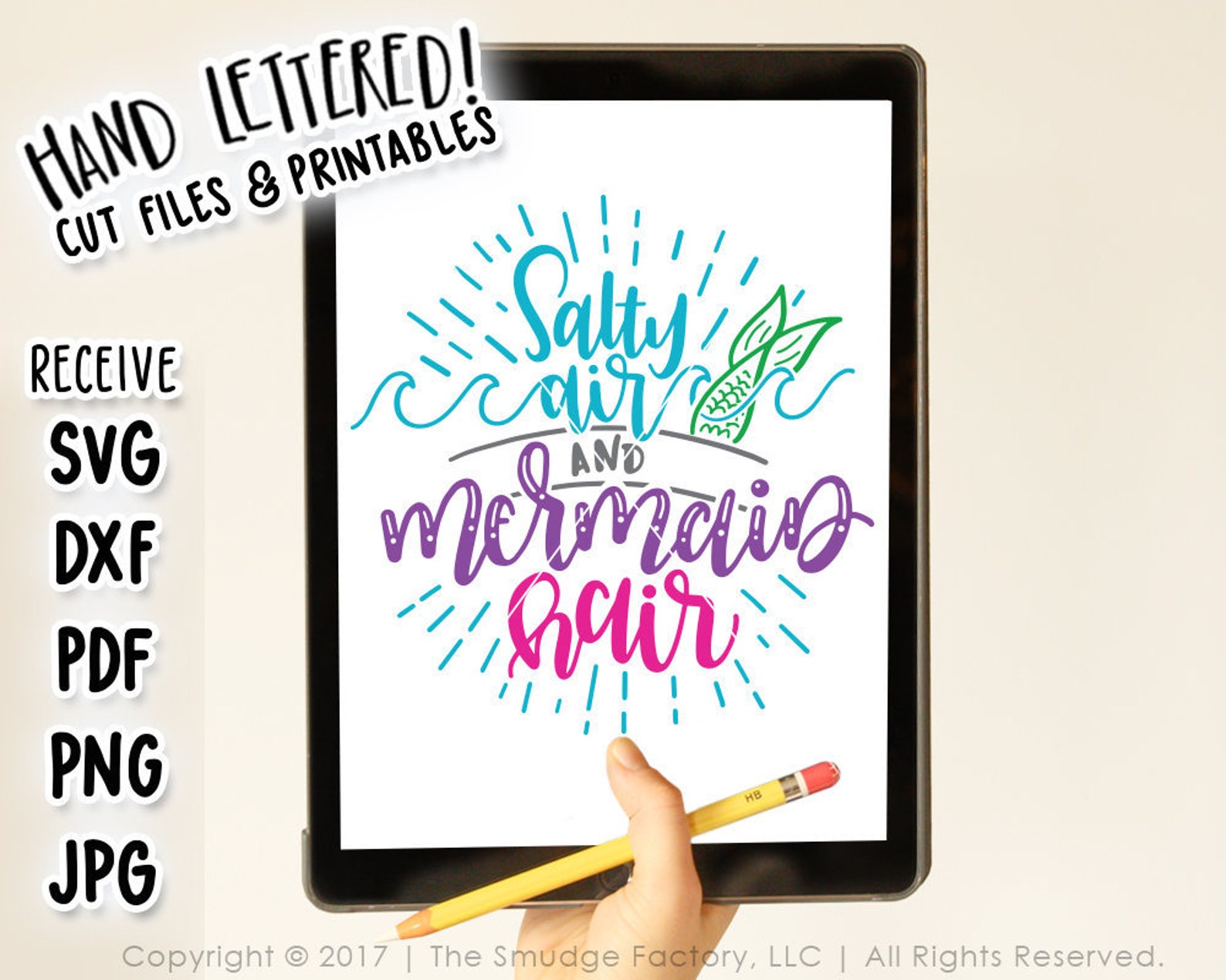 Mermaid Printable Mermaid Hair Mermaid Print Salty Air and - Etsy