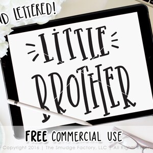 Little Brother SVG Cut File, Baby Brother Cutting File, Hand Lettered ...