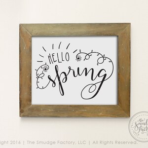 Frühling druckbare Datei, SVG, geschnittene Datei, Hallo Frühlingsblumen, Hand beschriftete Kalligraphie, Frühling Wandkunst, Frühling Dekoration, DIY Frühlingsdekor