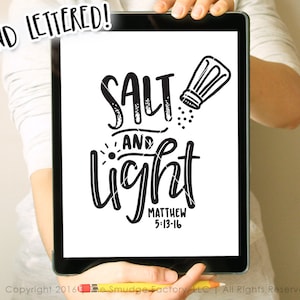 Salt And Light SVG, Matthew 5:13-16, Bible Verse SVG, Silhouette Cameo, Cricut, Salt Of The Earth, Light Of The World, Bible Verse Printable