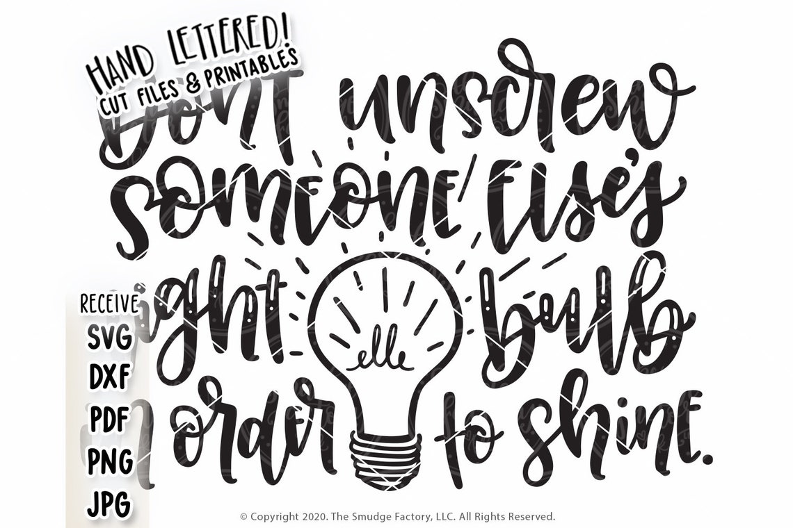 Don't Unscrew Someone Else's Light Bulb In Order To Etsy