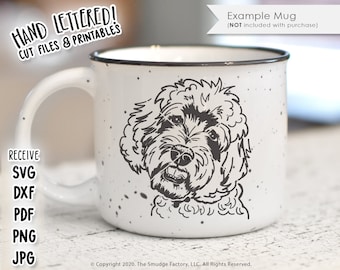 Labradoodle Goldendoodle SVG, Hand Drawn Puppy Vector (Digital Download)