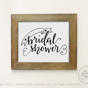 Wedding Printable, Bridal Shower DIY Print, Hand Lettered, DIY Bridal ...