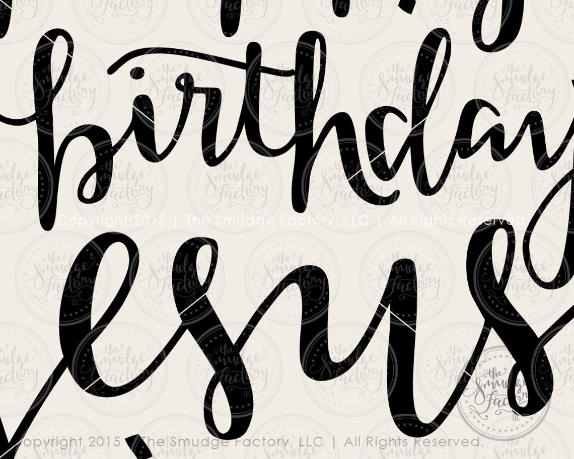 Happy Birthday Jesus Printable File Christmas Print Hand - Etsy