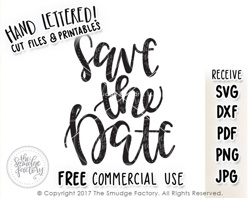 Download Save The Date SVG Cut File Handwritten Silhouette Cricut | Etsy