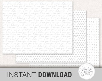 Printable Valentine's Envelopes, Love Patterns (DIY Digital Download)