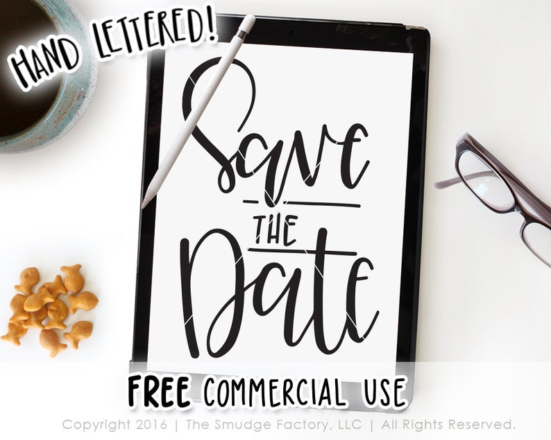 Download Save The Date SVG Wedding Vector Hand Lettered SVG | Etsy