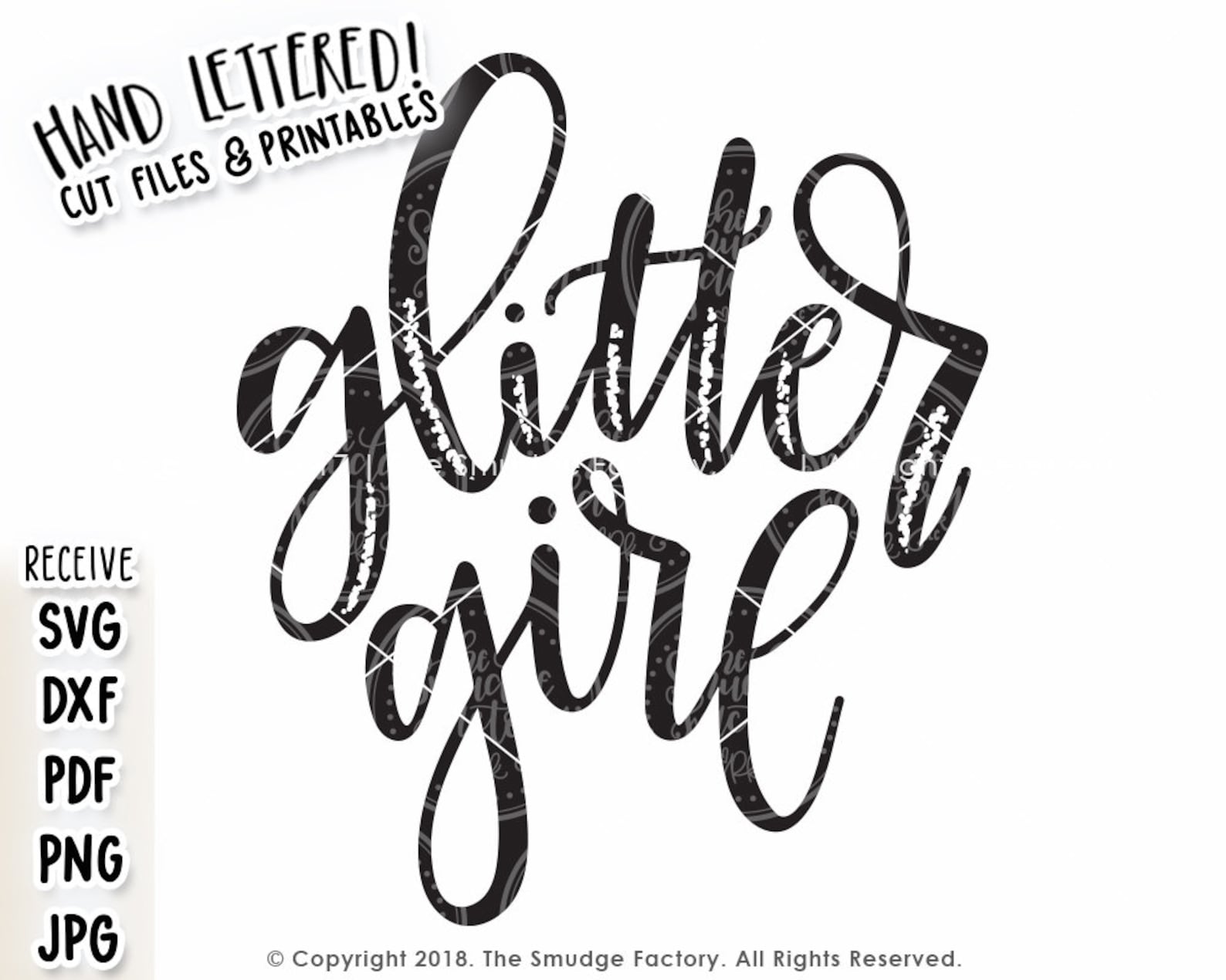Glitter SVG Hand Lettered SVG Glitter Girl Cut File Glitter Etsy