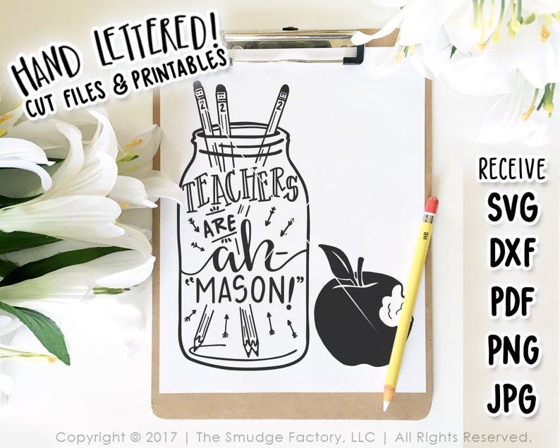 Download Teacher SVG Cut File Mason Jar SVG Teachers Are Amazing | Etsy