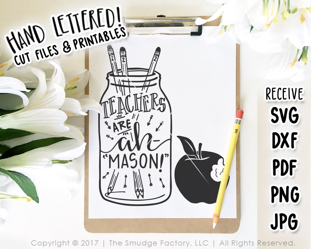 Download Teacher Svg Cut File Mason Jar Svg Teachers Are Amazing Etsy