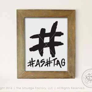 Hashtag Printable File, # Hashtag DIY Wall Art Print, DIY Hashtag Home Decor Wall Art, Social Media Graphic Overlay, Social Media Clipart